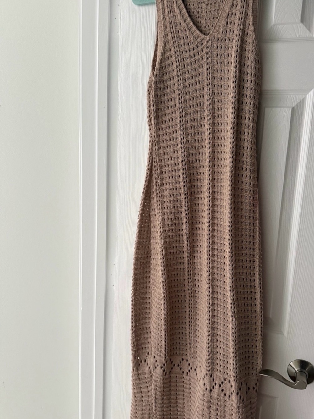 SHEIN Beige Crochet Knit Maxi Dress - Picture 4 of 6